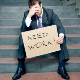 Desperate businessman looking for a job