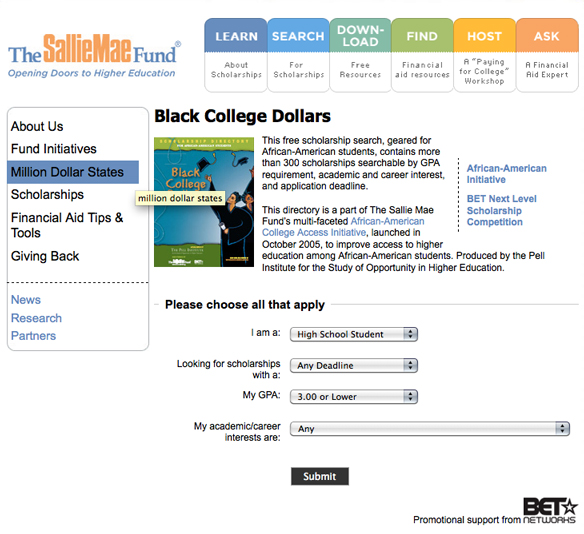 Black College Dollars Screen