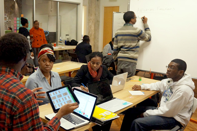 HBCU students work on tech concepts during Hackathon lead by the Black Founders.