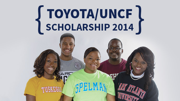 Four HBCU students representing some of the UNCF member colleges pose together for a group photo.