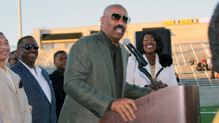 Comedian Steve Harvey visited campus to announced a special partnership with Alabama State University with plans to reignite the Turkey Day Classic.